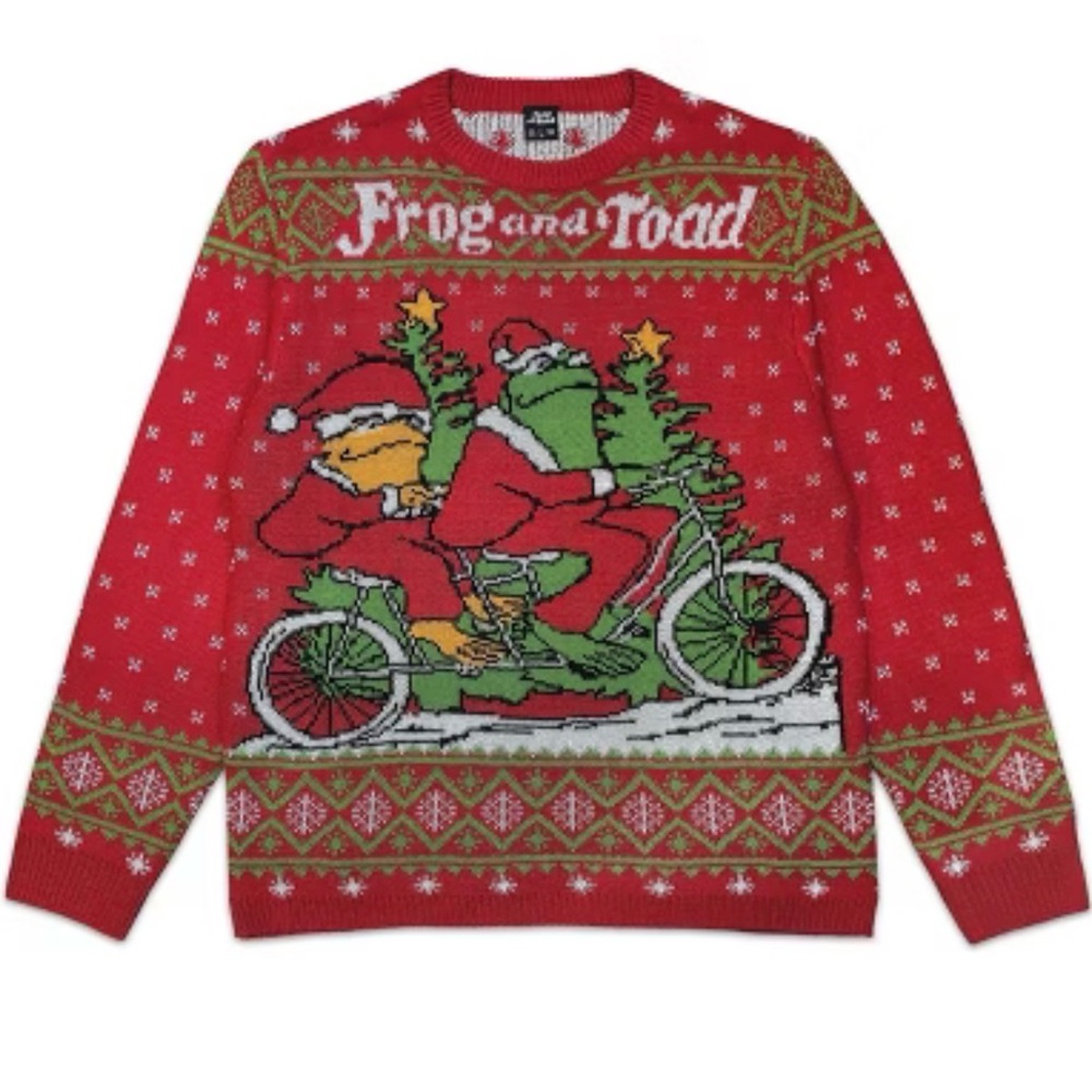 Frog and Toad Red Christmas Sweater